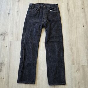 Vintage Levi's 501 Button Fly Jeans Men's Size W33 L30 Black